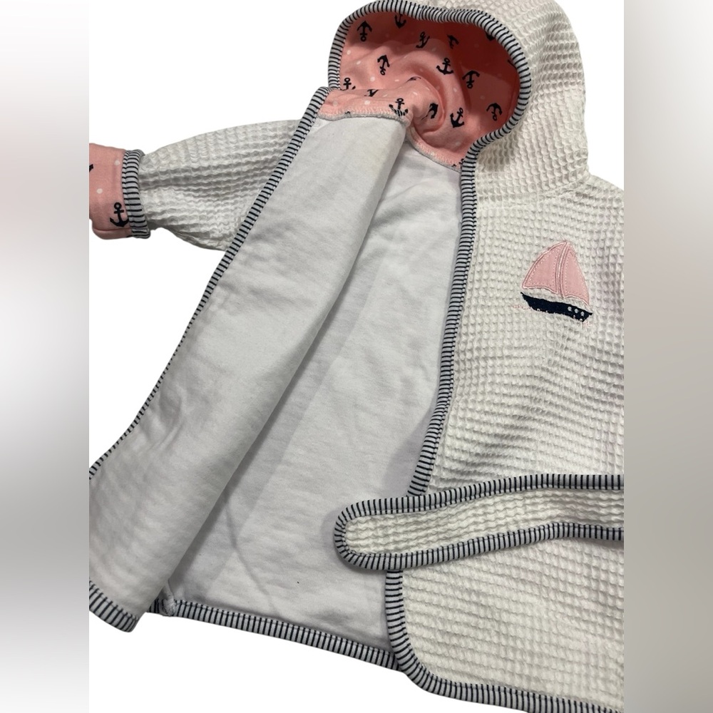 EUC Nautica Sailor Hooded Robe Size 0-9 Months. - Picture 2 of 6